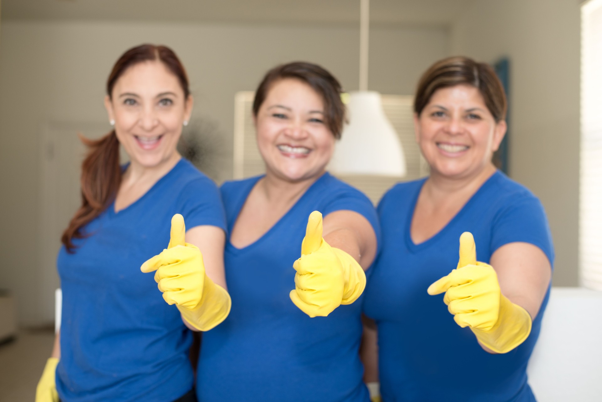 Hispanic cleaning team